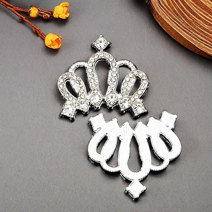 30PCS Crown Rhinestone Jewelry Embellishment for DIY Handmade Hair Accessories Sneakers, Clothes, Party Decorations Gift Box ，Dress，Rhinestone Alloy Appliques Decorative Home Decor (Silver)