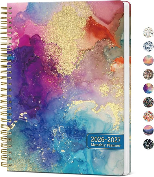 Monthly Planner 2026-2027, 2 Year Months Calendar Planner 2026-2027, Runs from January 2026 - Decembe 2027, 7" x 10", 24 Months, Perfect for School Office Home Planning - Color Splash