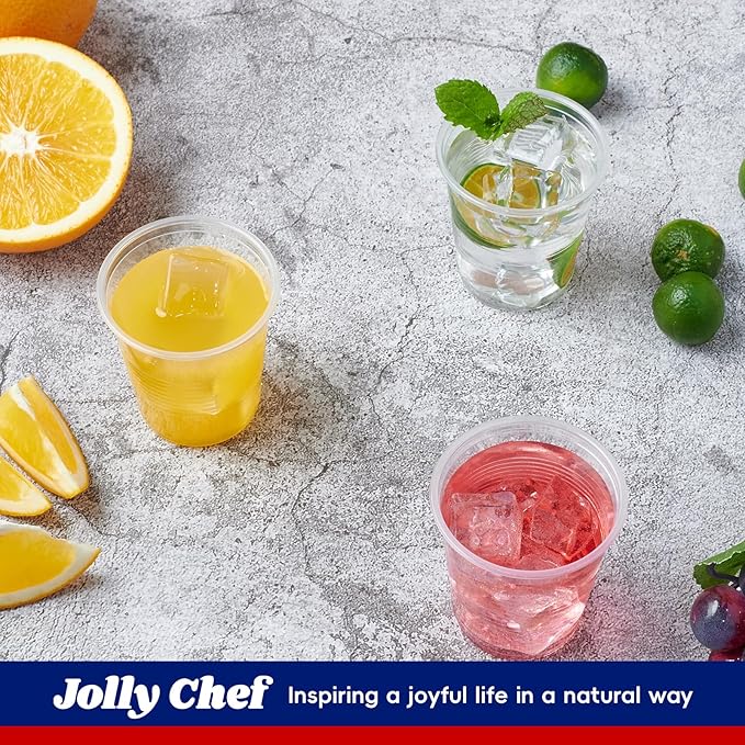 JOLLY CHEF 7𝟎𝟎 𝐏𝐚𝐜𝐤 3 oz Clear Plastic Cups, Disposable Mouthwash Cups for Picnic, Travel, Halloween, Christmas Parties
