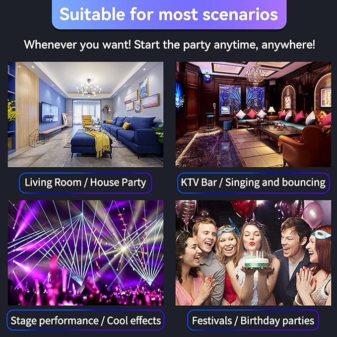 DJ Party Lights,21 Eyes RGB DJ Disco Lights,Full Color Strobe LED Lighting for Parties Live Light Show Xmas Club Bar Disco Dancing
