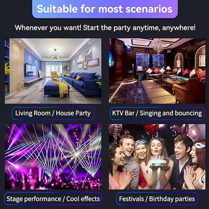 DJ Party Lights,21 Eyes RGB DJ Disco Lights,Full Color Strobe LED Lighting for Parties Live Light Show Xmas Club Bar Disco Dancing