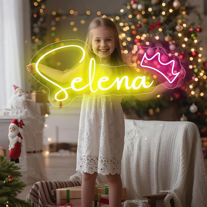Custom Neon Name Sign for Wall - Personalized Led Letters Bar Wedding Lights Signs for Girls Bedroom Wall Decor - Battery Customized Light Up Letter Business Logo Mirror Sign Kids Room Halloween Gifts