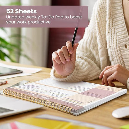 Weekly To Do List Notepad with 52 Undated Sheets（8.5"×11"）6 Pack - Undated Weekly Planner Notepad for Office Desk Accessories and Supplies - Midnight Lilac