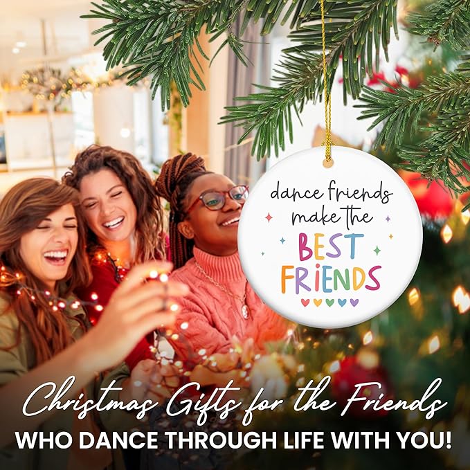 FLAGWIX Christmas Dance Ornament Decorations - Ceramic Christmas Ornaments 2025 for Tree Decorations - Dance Gifts for Teen Girls, Dancer Gifts for Girls Her Women, Gift for Friend Woman Teacher