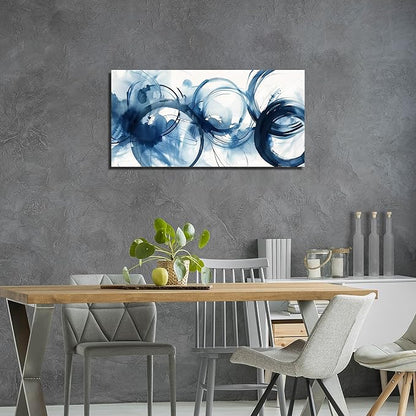 WVMAPTA Blue And White Pictures Wall Decor For Living Room Abstract Wall Art For Office Minimalist Prints Wall Art For Bedroom Size 20 x 40 Inch