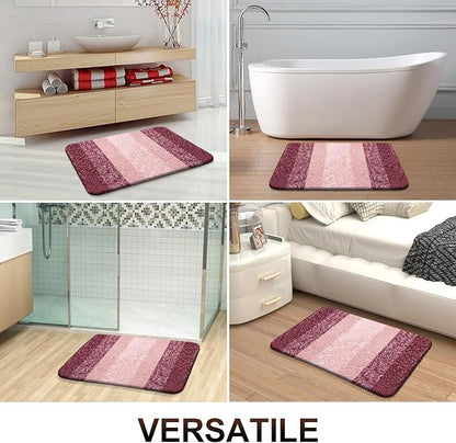 OLANLY Bathroom Rugs Mat 34x21, Extra Soft Absorbent Microfiber Bath Rugs, Rubber Backing, Quick Dry, Machine Washable Bath Mats for Bathroom Floor, Tub and Shower, Home Decor Accessories, Red