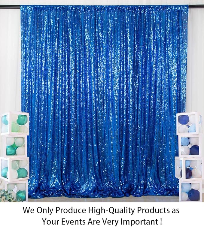 ShinyBeauty Royal Blue Sequin Backdrop - 10FTx10FT Sparkle & Glitter Photo Backdrop for Wedding, Baby Shower & Party