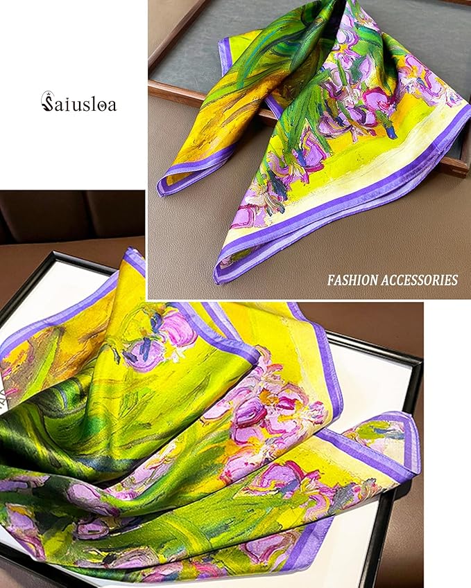 Neck Scarf For Womens Silky Head Scarves Hair Bandanas Square Scarf Fashion Accessories lightweight