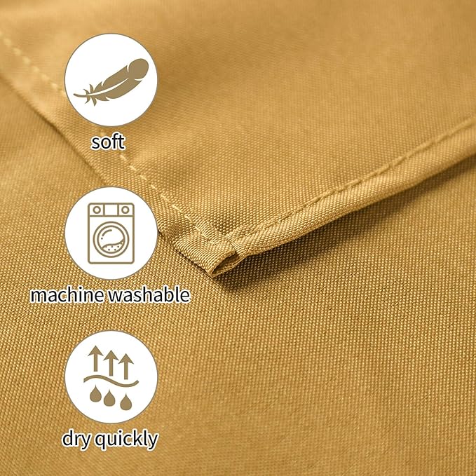 25pcs Polyester Cloth Napkins - 17 x 17 inch Gold Washable Dinner Napkins with Hemmed Edges for Restaurant/Wedding/Hotel(25,Gold)