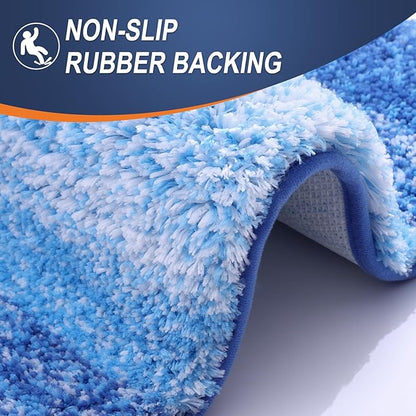 OLANLY Bathroom Runner Rugs 40x24, Extra Soft Absorbent Microfiber Bath Rugs, Rubber Backing, Quick Dry, Washable Bath Mats for Bathroom Floor, Tub and Shower, Home Decor Accessories, Light Royal Blue