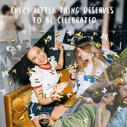 Confetti Cannon 12 Pack Butterfly Confetti Poppers 12Inch Gold and Silver Butterflies Party Poppers for Wedding Confetti Cannon Bulk Poppers for Celebration Birthday Graduation Christmas New Year