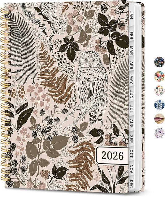 2026 Planner, Weekly and Monthly Planner for Women, Jan 2026 - Dec 2026 Pretty 2026 Calendar Planner with Monthly Tabs, Inner Pocket, Spiral Binding, Perfect for Office Home School - 8.5" x 11", Magical Forest