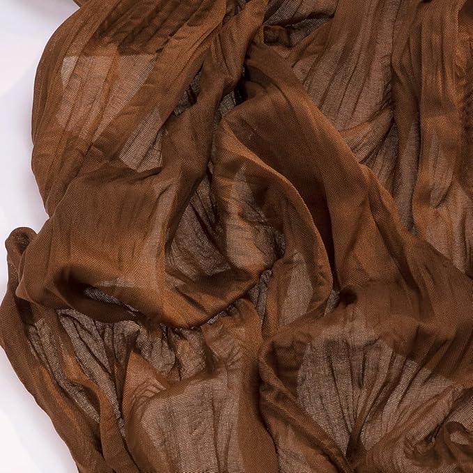 Socomi 6pcs Brown Coffee Fall Thanksgiving Cheesecloth Table Runner Boho Rustic Gauze 120 inch 10FT Cheese Cloth Runner for Wedding Party Baby Shower Birthday Home Decor Holiday Decorations