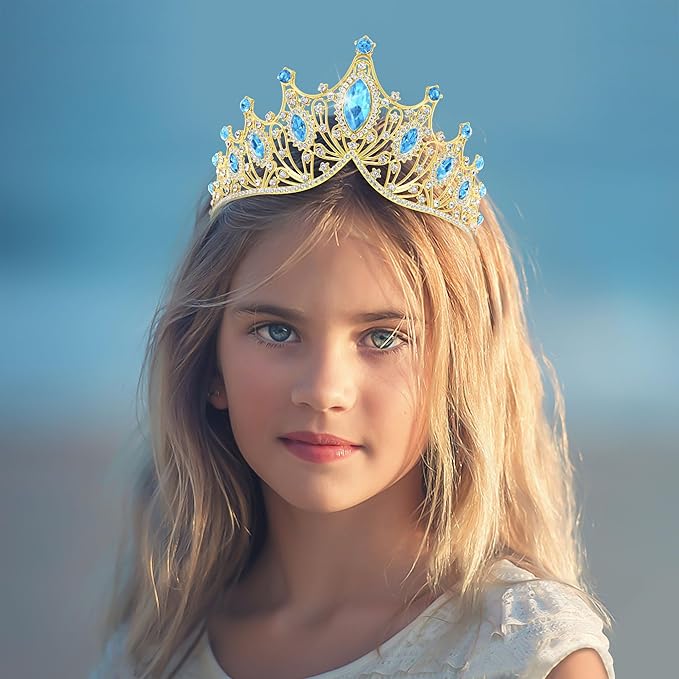 TAROSE Silver Tiaras for Women and Girls, Crystal Gold Crowns for Women, Hair Accessories for Bride/Halloween/Prom/Birthday