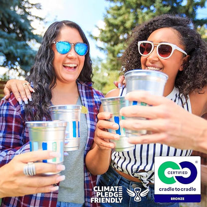 Ball Aluminum Cup Recyclable Party Cups, Wholesale Bulk Pack, Everyday Logo, 20 oz. Cup, 600 Cups Per Pack