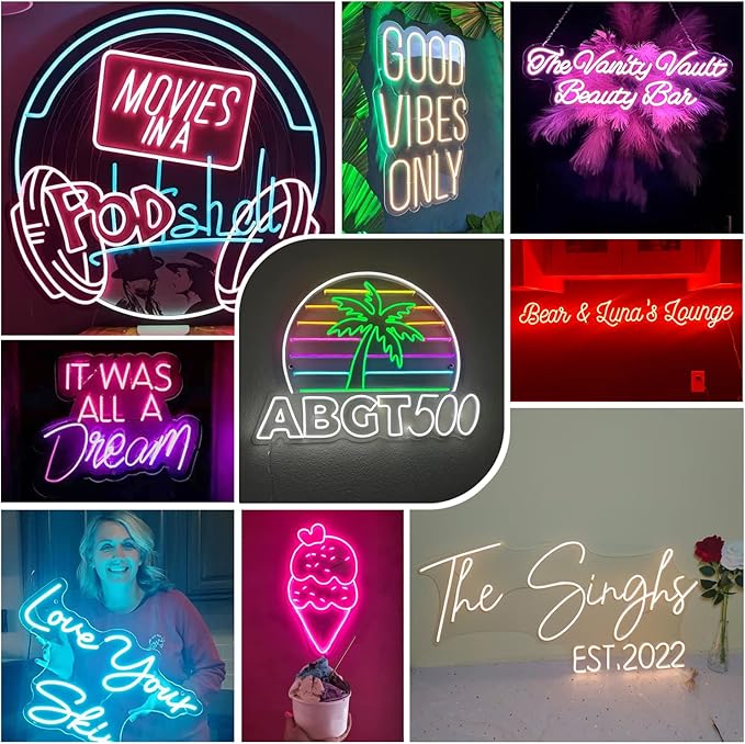 Custom Neon Signs - LED Neon Light Sign - Dimmable Neon Sign Light For Bar, Man Cave, Wedding, Bedroom, Game Room Wall Neon Night Light Decor