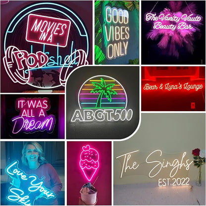 Custom Neon Signs - LED Neon Light Sign - Dimmable Neon Sign Light For Bar, Man Cave, Wedding, Bedroom, Game Room Wall Neon Night Light Decor