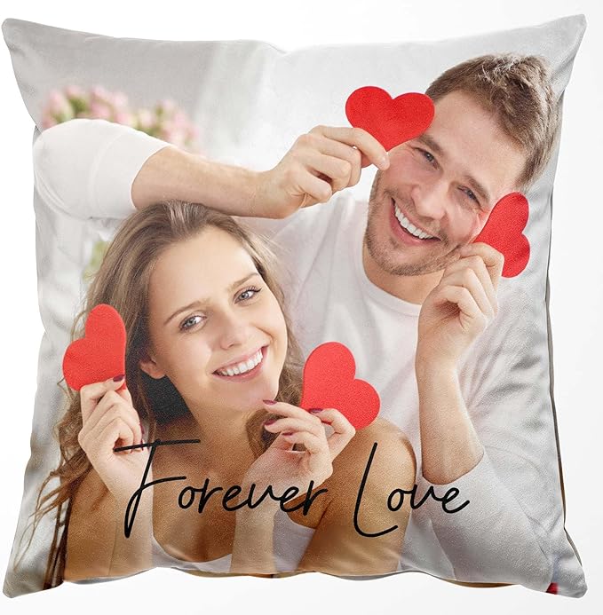 Easycosy Custom Pillow, 22"x22" Two-Sided Customized Photo Pillowcase, Personalized Pillow Cover with Photo, Custom Love Keepsake Gifts (Optional Pillow Insert)