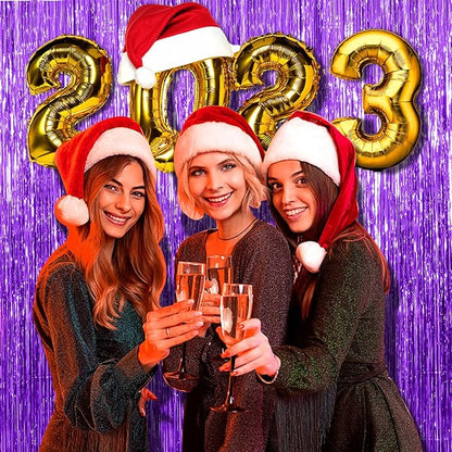 10 Pack Purple Backdrop Tinsel Streamers Foil Fringe Backdrop Halloween Party Decorations Purple Backdrop Curtain Birthday Graduation Bachelorette Christmas New Year Party Decorations