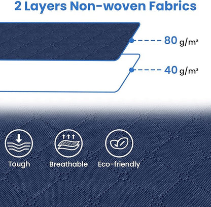 Fab totes Storage Bags,Clothes Blanket Storage Bins Foldable Closet Organizers with Reinforced Handle for Home Dorm Storage and Organization,Fabric Bags for Organizing Sheets,Clothing (Blue,3 Pack)