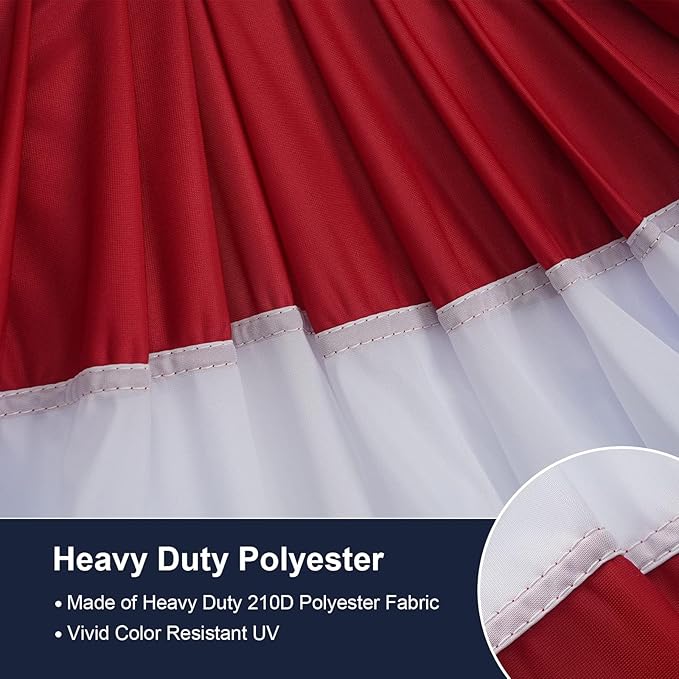 SYII Bunting Flag 3x6 Feet Outdoor (4 PCS), Embroidery Stars American US Bunting Flags with 3 Brass Grommets, Patriotic Half Fan Banner for Fourth of July Decor, 4th of july Decorations Outdoor