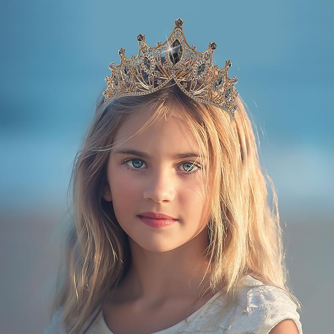 TAROSE Silver Tiaras for Women and Girls, Crystal Gold Crowns for Women, Hair Accessories for Bride/Halloween/Prom/Birthday