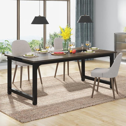 Tribesigns Modern Computer Desk, 63 x 31.5 inch Large Office Desk Computer Table Study Writing Desk Workstation for Home Office, Grey/Black