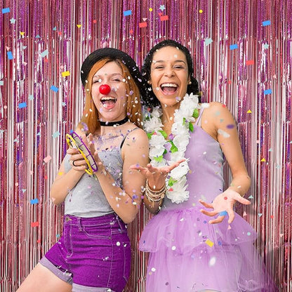 Party Backdrop Curtains Metallic Tinsel Foil Fringe Curtains Party Photo Backdrop Party Streamers for Party Birthday Graduation New Year Eve Bachelorette Decorations Wedding Decor