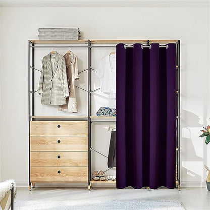 ChrisDowa Blackout Door Curtains for Doorway Privacy, Grommet Closet Curtains for Bedroom Closet Door, Thermal Insulated Doorway Cover Room Divider Drapes (1 Panel, Royal Purple, 34 x 80 Inch)