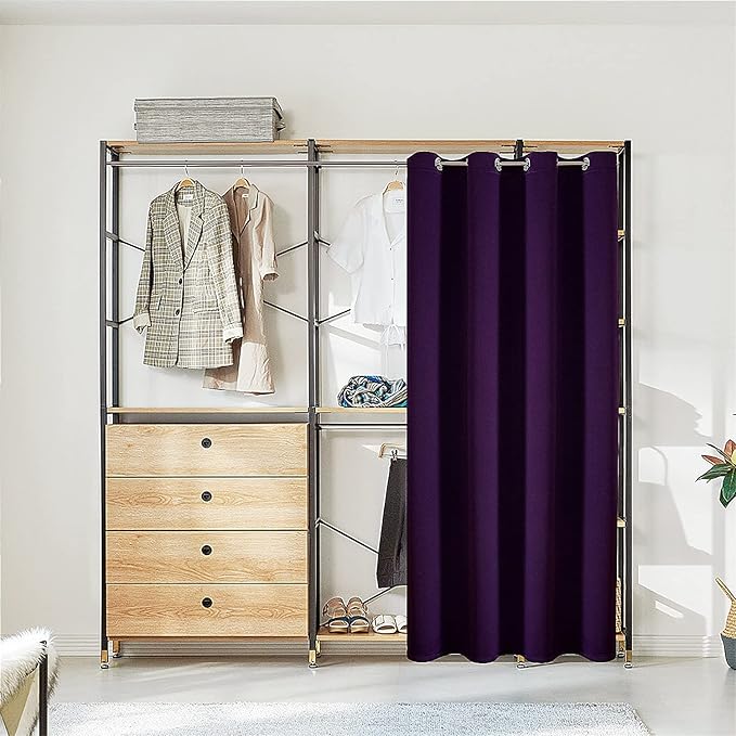 ChrisDowa Blackout Door Curtains for Doorway Privacy, Grommet Closet Curtains for Bedroom Closet Door, Thermal Insulated Doorway Cover Room Divider Drapes (1 Panel, Royal Purple, 42 x 80 Inch)