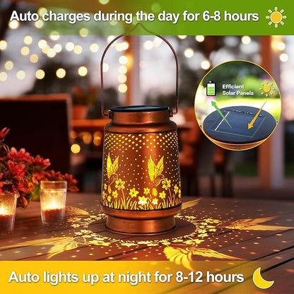 Christmas Gifts for Women, 2 Pack Hummingbird Birthday Gifts for Women Mom Grandma Solar Lanterns Outdoor Waterproof Garden Decor Hanging LED Decorative Light for Patio Yard Lawn Gardening Gifts