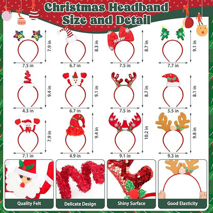 Christmas Party Favors, Cute Christmas Glasses Headbands Set, Christmas Headwear, Christmas Glasses Frame
