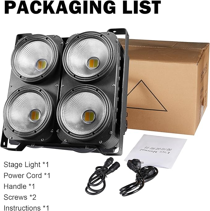 COB Stage Lights, 400W LED Par Light, 3500K~7500K Spotlights LED Blinder Warm&Cold White DMX512 Sound Activated for Church Events Wedding Parties Concert Theater
