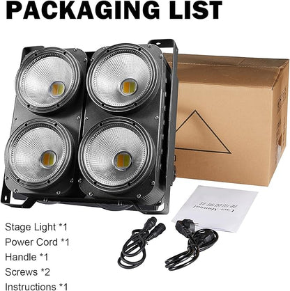 COB Stage Lights, 400W LED Par Light, 3500K~7500K Spotlights LED Blinder Warm&Cold White DMX512 Sound Activated for Church Events Wedding Parties Concert Theater