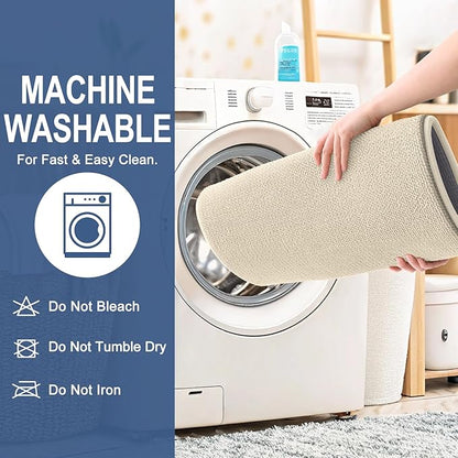 OLANLY Thick Memory Foam Bath Mat Rug 44x24, Extra Soft Absorbent Bathroom Rug, Quick Dry Bath Mats, Non-Slip, Machine Washable Carpet for Bathroom, Tub and Shower, Home Decor Accessories, Sand