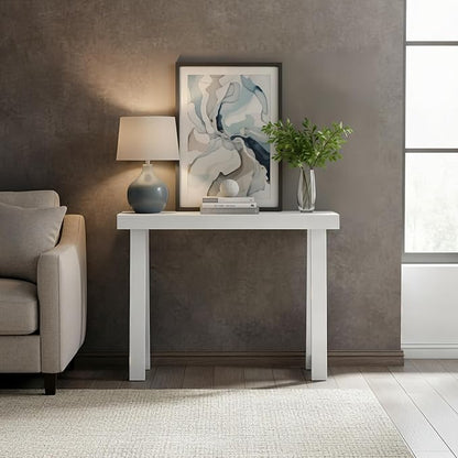 Plank+Beam Solid Wood Console Table, 36 Inch, Sofa Table, Narrow Entryway Table for Hallway, Behind The Couch, Living Room, Foyer, Easy Assembly, White