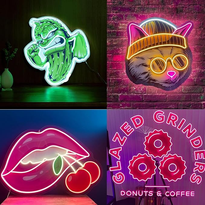 Custom Logo Neon Sign - Create Your Own Design! Customizable LED Light Sign with Multi-Color UV Printed Logo for Home, Bar, Business Wall Decor, and More - Upload Your Own Design