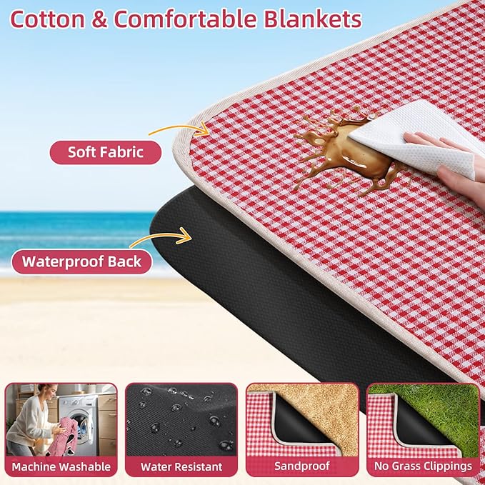 Picnic Basket for 4 with Table and Blanket Collapsible Cooler Bag Insulated Picnic Set for Beach Picnic Hamper Picnic Date Essentials for Outdoor Picnic Accessories Wedding Gift/Bridal Shower Gift