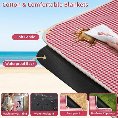 Picnic Basket for 4 with Table and Blanket Collapsible Cooler Bag Insulated Picnic Set for Beach Picnic Hamper Picnic Date Essentials for Outdoor Picnic Accessories Wedding Gift/Bridal Shower Gift