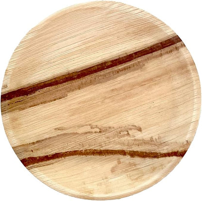 NEATtable Palm Leaf Plates | Disposable & Compostable | Eco Friendly & 100% Natural | Great for Outdoor Events, Wedding, Party, Barbecues | 10-inch Round Plate, Pack of 25