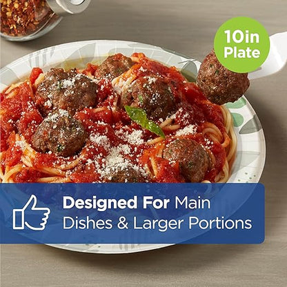 Dixie Ultra 10 Inch Heavy-Weight Paper Plates By GP PRO, Pathways Botanical Design, 500 Count (125 Disposable Plates Per Pack, 4 Packs Per Case), SXP10PATH