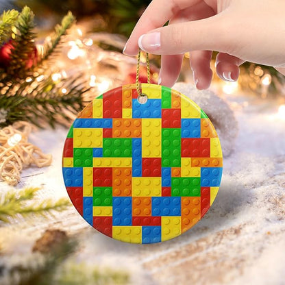 Toy Building Blocks Christmas Ornament 2025 Christmas Ornament Holidays Ornaments Christmas Tree Ornaments Accessories Navidad decoracion Xmas Toy Building Blocks Lovers Gifts for Indoor Outdoor Decor