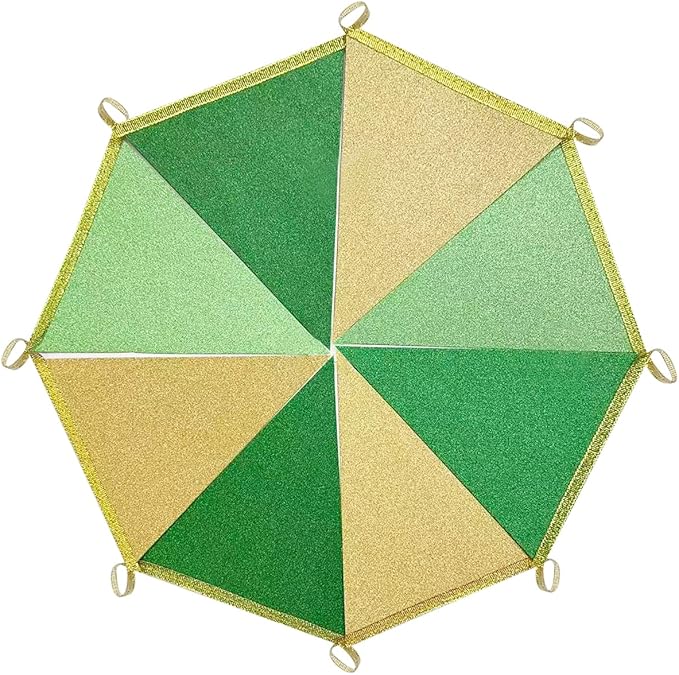 Green Gold Party Decorations Pennant Banner Flag Glitter Green Gold Triangle Hanging Bunting for Birthday Graduation Retirement Bridal Shower Wedding Bachelor Spring Summer Master Golf Themed Party
