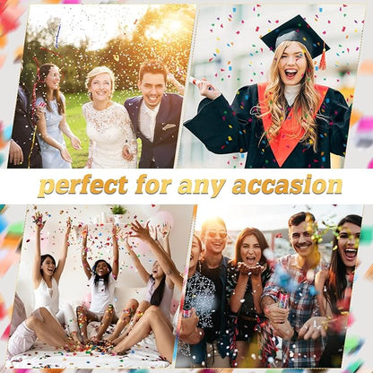 Honoson 72 Pcs Confetti Poppers Cannons Confetti Shooters Air Compressed Cannon for Wedding Birthday Party Bridal Shower Graduation Decoration Favor (4.33 Inch)