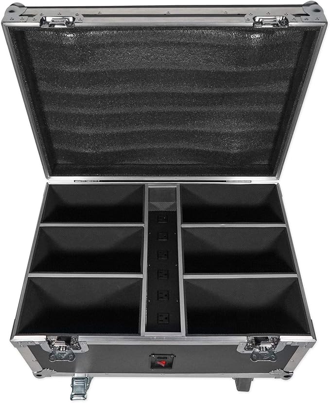 Rockville Best Pack 60 (6) Black 54W Battery Wash Lights, RGBWA+UV, Wireless DMX, Charging Case, Long-Life Battery, LCD Display, for DJs and Events