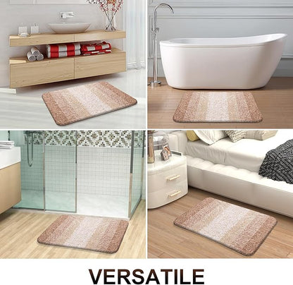 OLANLY Bathroom Runner Rugs 47x17, Extra Soft Absorbent Microfiber Bath Rugs, Rubber Backing, Quick Dry, Machine Washable Bath Mats for Bathroom Floor, Tub and Shower, Home Decor Accessories, Beige