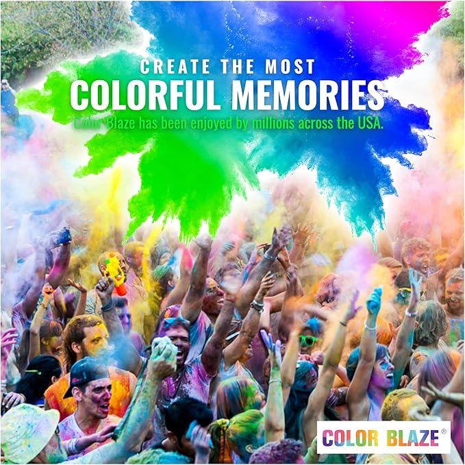 Color Blaze Holi Colored Powder - 5 lbs of Green Powdered Color - for Fun Runs, Color Toss, Rangoli, Powder War, Backyard Party & Festivals - Pack of 1 Colorful Bag - 5 Pounds in Bulk - Green