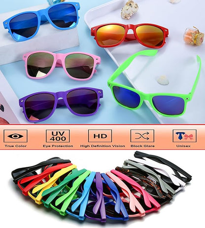 Fsmiling Blue Sunglasses Bulk Adult Party Sunglasses 80s Glasses Shades for Men Women Party Favors-15Pack,UV Protection