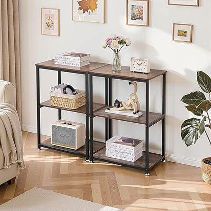 VECELO Tall End Side Table,30" Height Nightstand with 3-Tier Storage Shelf for Living Room Bedroom Office Hallway Study