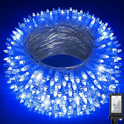 750LED Christmas Lights Outdoor Use, 240ft 12 Modes Blue LED String Lights with Timer Dimmable, Waterproof Christmas Tree Lights for Xmas Patio Yard Fence Balcony Garden Party Decor Blue
